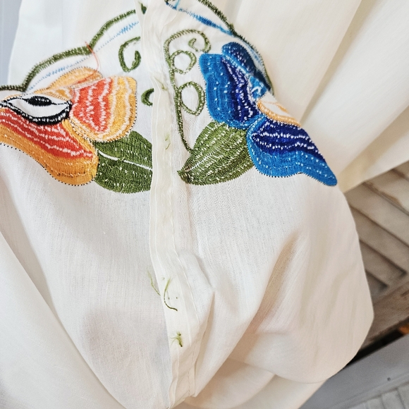 Vintage 70s Embroidered Mexican Peasant Dress S/M - Picture 10 of 12